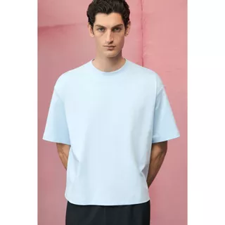H&M(เอชแอนด์เอ็ม) เสื้อยืดทรงหลวมแบบบ็อกซี่ ผู้ชาย 1295418_1