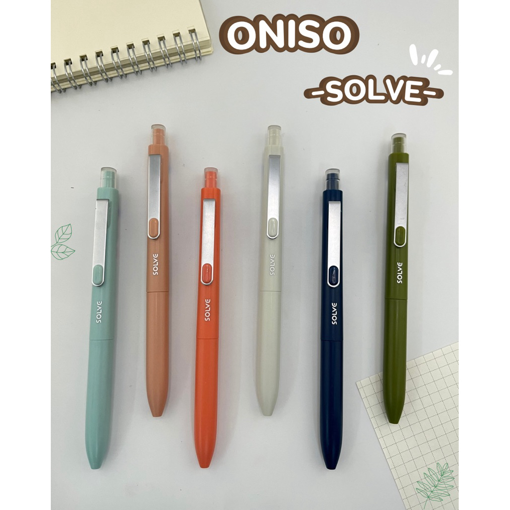 Oniso ปากกาเจล Solve 9112 ขนาด 0.5 มม.หมึกสีน้ำเงิน ตราโอนิโซะ เปลี่ยนไส้ได้ ปากกาoniso blue gel pen
