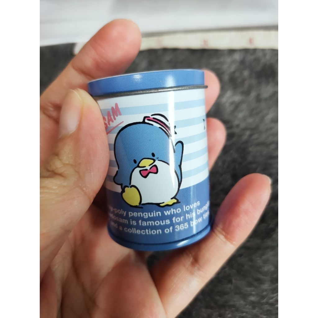 กระปุกพร้อมสติกเกอร์ Tuxedo Sam 2017sanrio งานเก่างานสะสม