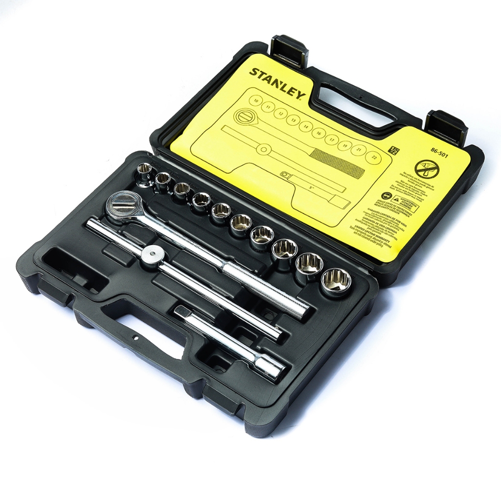 STANLEY ชุดลูกบ็อก 14 ชิ้น 1/2" 12P รุ่น : 86-501
