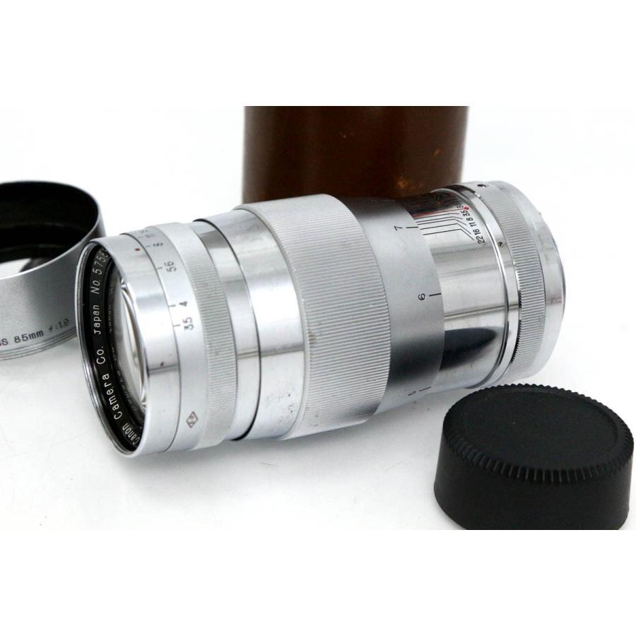 เลนส์ CANON EXC+5 135mm f/3.5 เมาท์ L39 LTM, เคส, ฝาปิดด้านหลัง, ฮูด EXC+5 CANON LENS 135mm f/3.5 L3