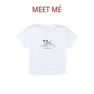 MEET ME - Top 0026 | ลาย HAPPY ME DOG เสื้อครอป