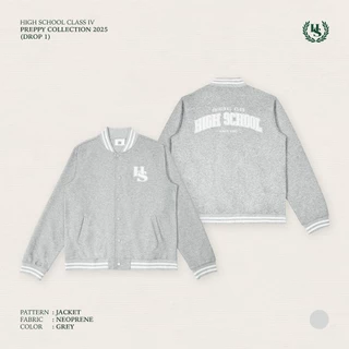 Highschool Preppy Collection 2025 Oversize Comfy Neoprene Varsity Jacket เสื้อคลุมนักศึกษา - OTB21542