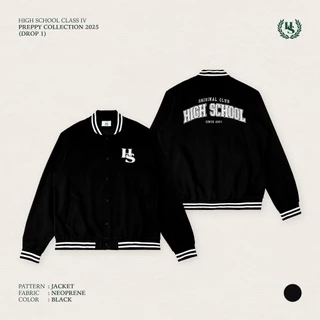 Highschool Preppy Collection 2025 Oversize Comfy Neoprene Varsity Jacket เสื้อคลุมนักศึกษา - OTB21542