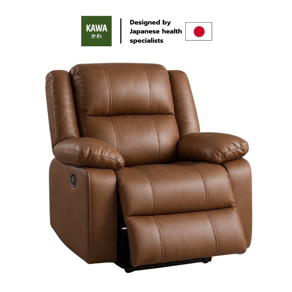 Kawa เก้าอี้รีไคลเนอร์ Recliner หนัง PVC กันน้ำ กันฝุ่น เช็ดทำความสะอาดได้ง่าย ไม่แข็งกระด้าง รีไคล์เนอร์