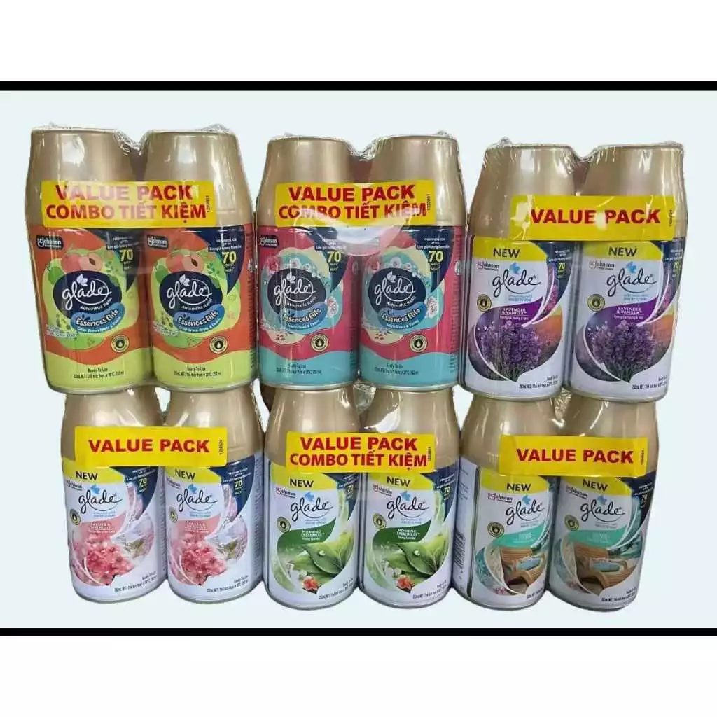 พร้อมส่ง4กลิ่น *แพคคู่สุดคุ้ม*Glade สเปรย์ปรับอากาศ ออโตเมติก(รีฟิลแพคคู่)glade valuepack มีเรทส่ง