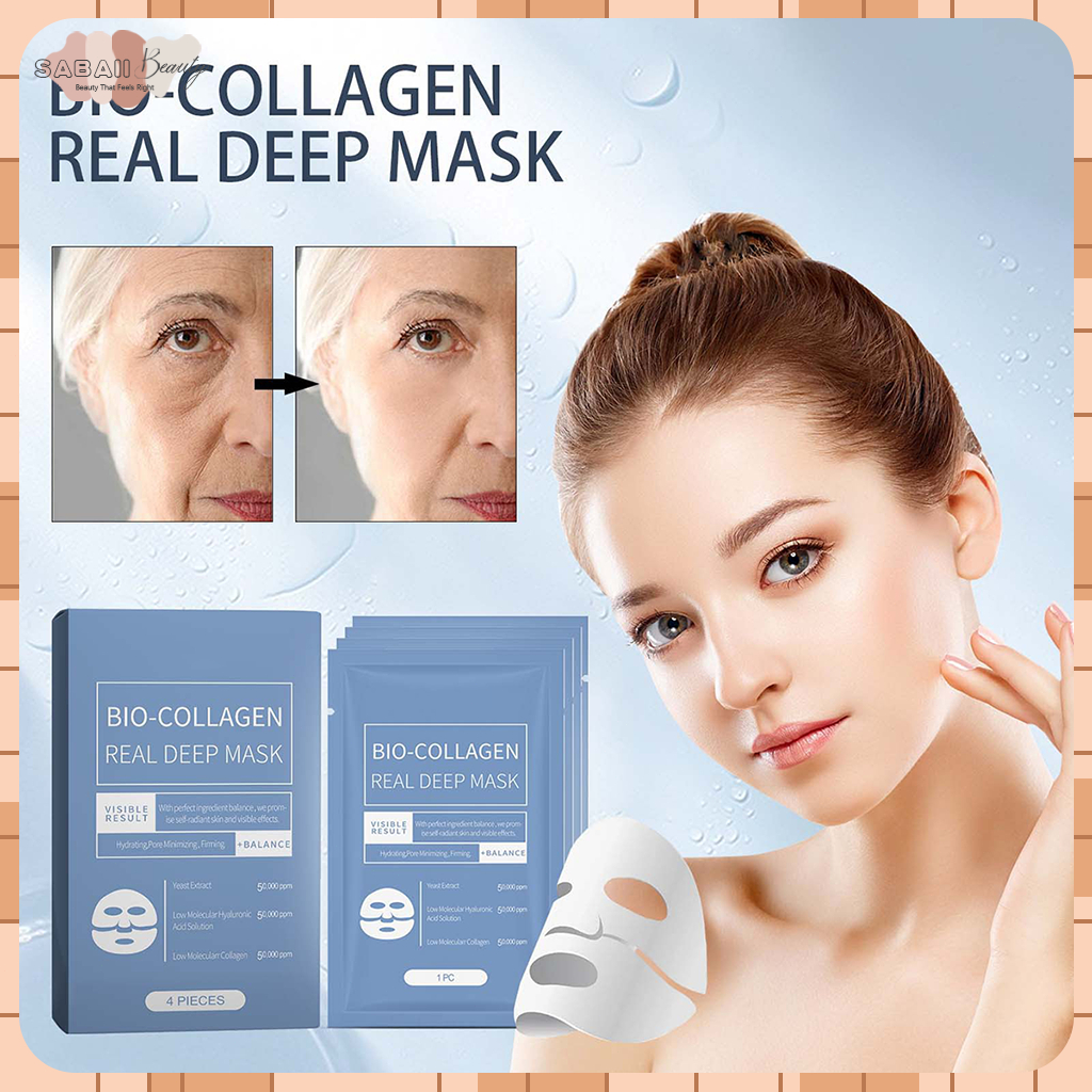 5/10pcs Bio-Collagen มาร์คหน้า ซ่อมแซมอย่างล้ำลึก มาร์ค ให้ความชุ่มชื่นแก่ผิว กระชับรูขุมขน มาร์กหน้