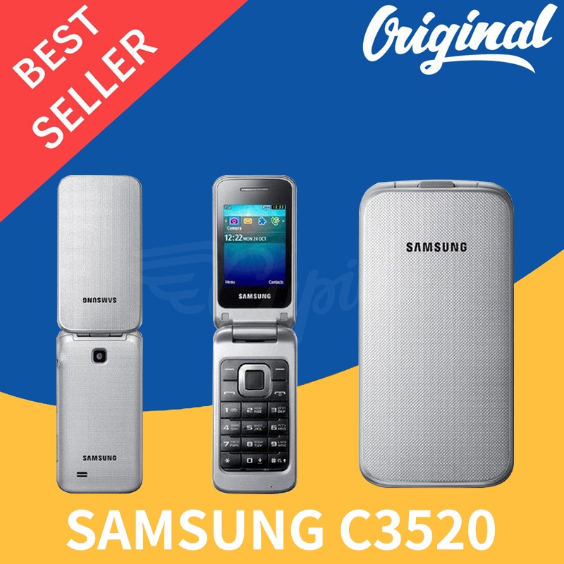สินค้าจุด Samsung C3520 GSM 2G รองรับพลิก 28MB RAM Mini-SIM 1.3MP โทรศัพท์มือถือ Java