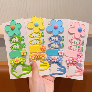 เซตกิ๊บติดผมเด็ก 6 ชิ้น ลายน่ารัก ดอกไม้ แครอท หัวใจ สีพาสเทลหวาน CLP-FLR-6PC