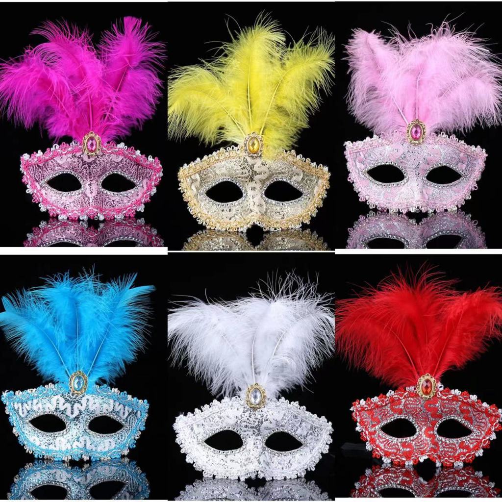 🎭 พร้อมส่งด่วน🎭  หน้ากากแฟนตาซี หน้ากากขนนก หน้ากากเจ้าหญิง อุปกรณ์ปาร์ตี้ เครื่องประดับออกงาน