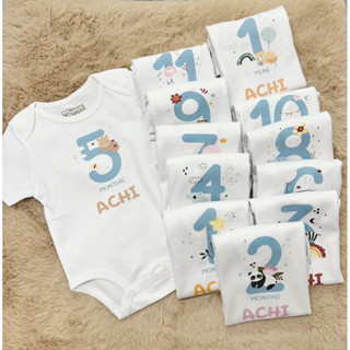 12 months ชุดบอดี้สูทเด็กทารก Set 48 สกรีนชื่อได้ มาพร้อมกล่…
