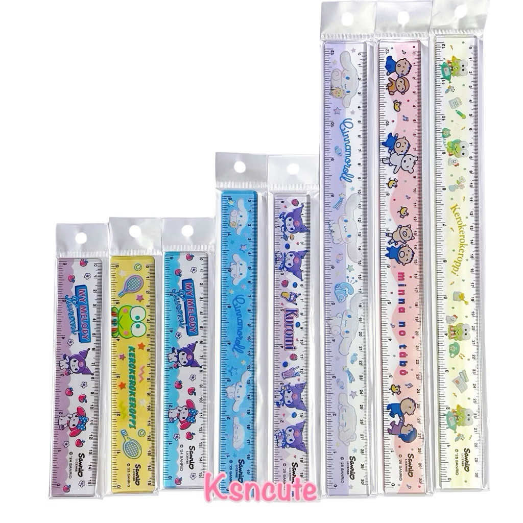 ไม้บรรทัด พลาสติก  6,7,8,12 นิ้ว ลาย Sanrio ลายเยอะมาก