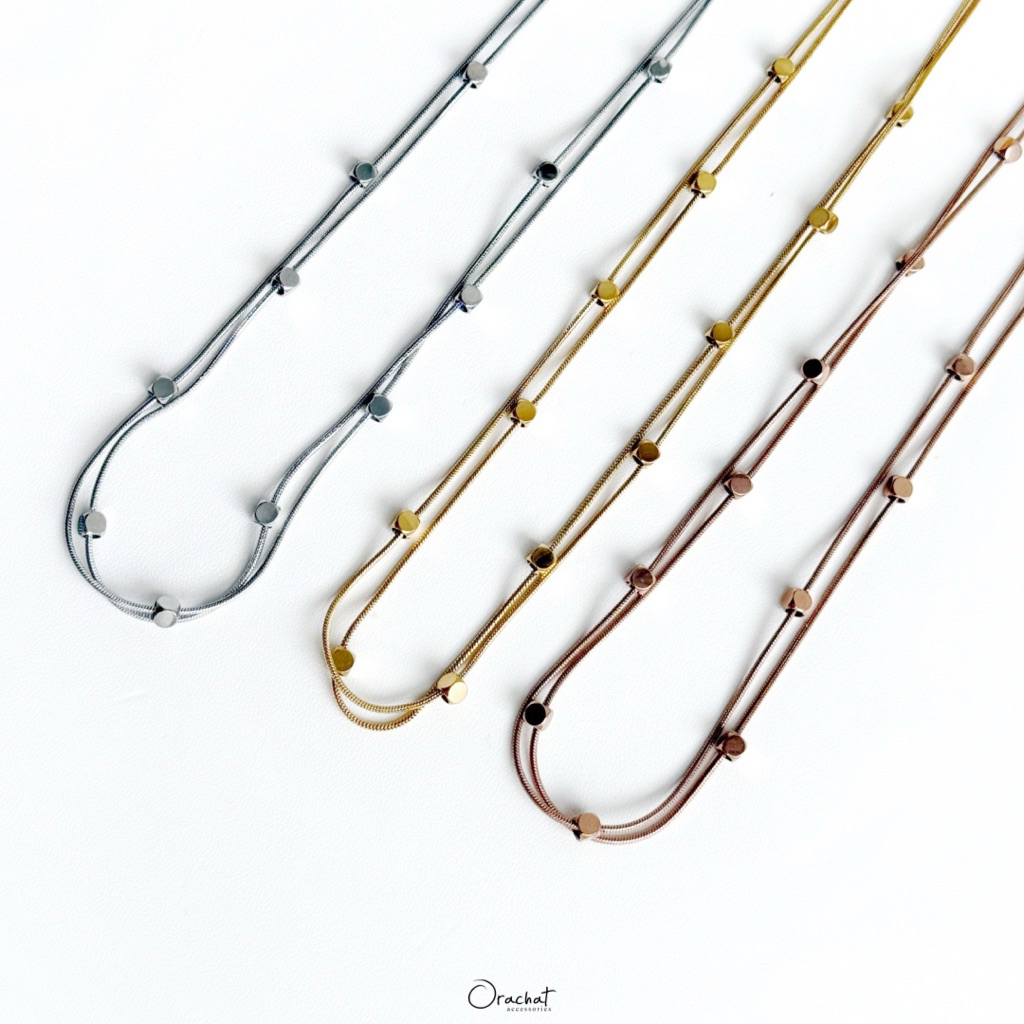 Orachat | Rubik 14k necklace. (สร้อยคอตัวเรือนสแตนเลส)