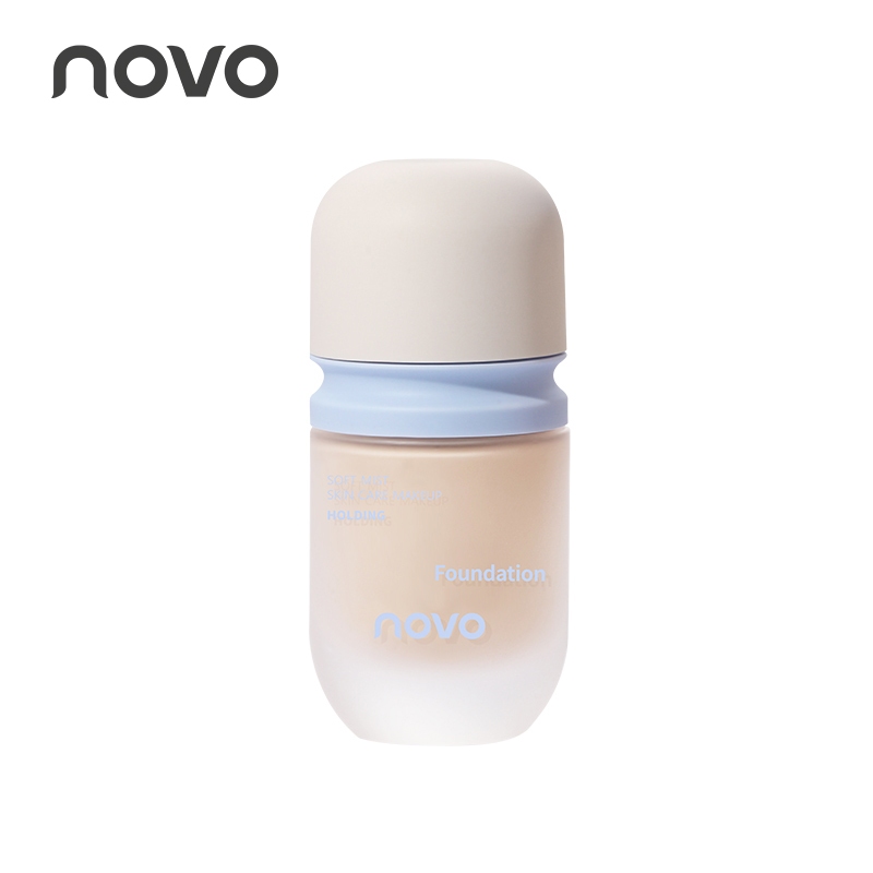 6498 (ใหม่/แท้) NOVO รองพื้น ปกปิด คุมมัน เบลอรูขุมขน เนื้อบางเบา กันน้ำ ติดทนทั้งวัน  liquid foundation