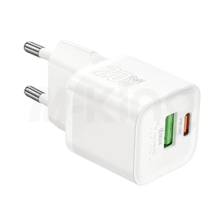 หัวชาร์จเร็ว HOCO N65 Fast charging 2 พอร์ต PD20W+QC3.0 ปลั๊กชาร์จขากลม EU ทนทาน