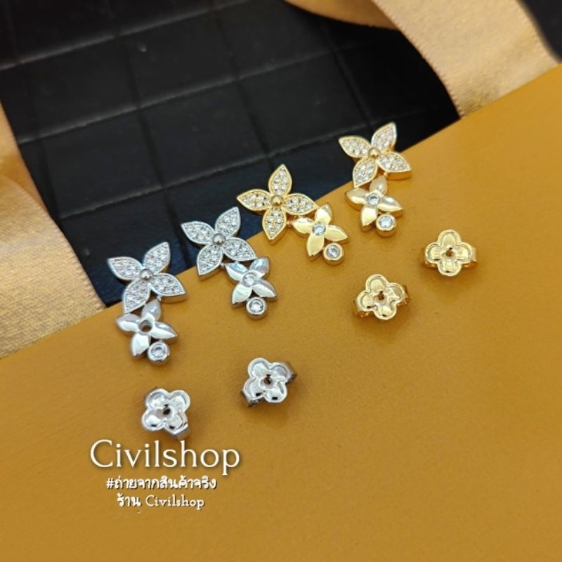 ต่างหูดอกไม้ น้องแอลV งานออริ งานปั๊ม (พร้อมส่งในไทย) L133.