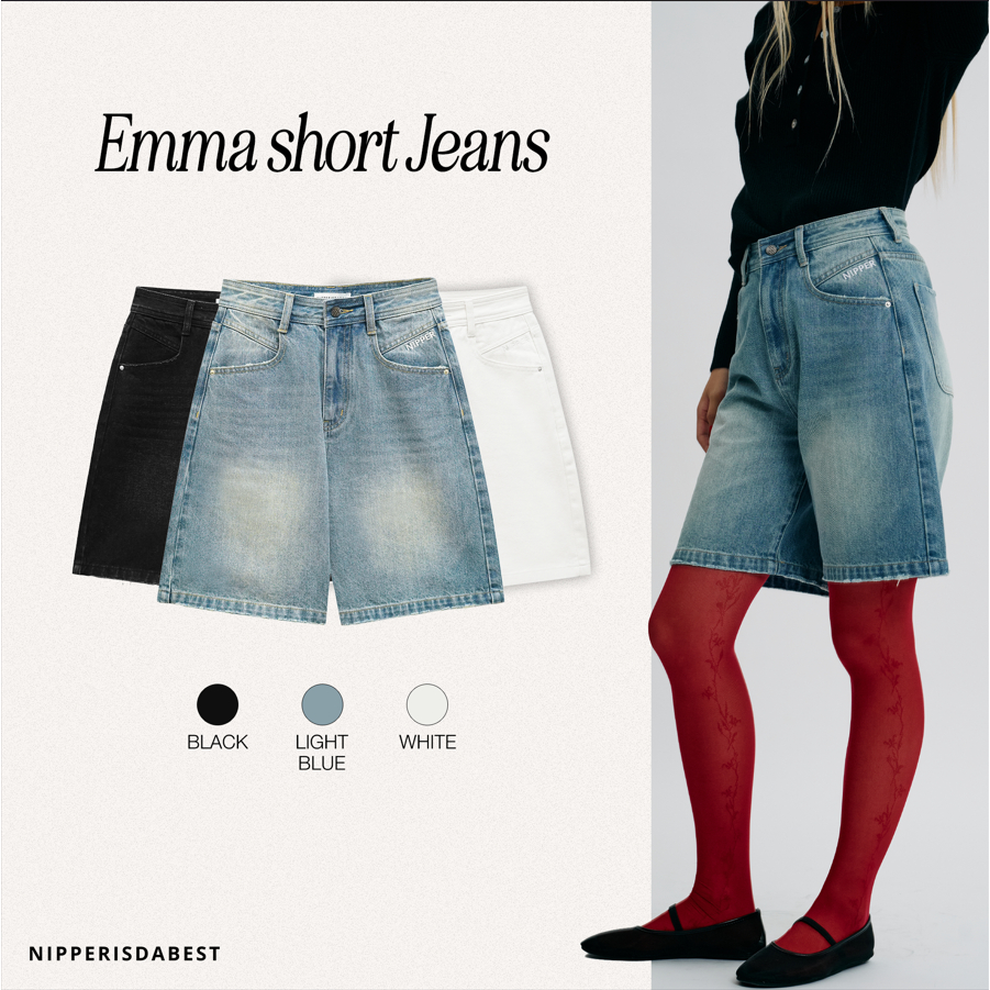 NIPPERISDABEST กางเกงยีนส์ขาสั้นรุ่น Emma Shorts Jeans สียีนส์อ่อน #NPJ703