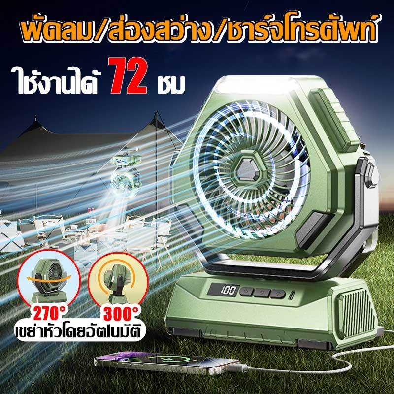 ⚡ส่งภายใน24ชม⚡พัดลมพกพา พัดลมแคมป์ปิ้ง ชาร์จ USB ลมแรง3เท่า แบตเตอรี่ความจุสูง 40000mAh พัดลมเล็กต้ังโต๊ะ