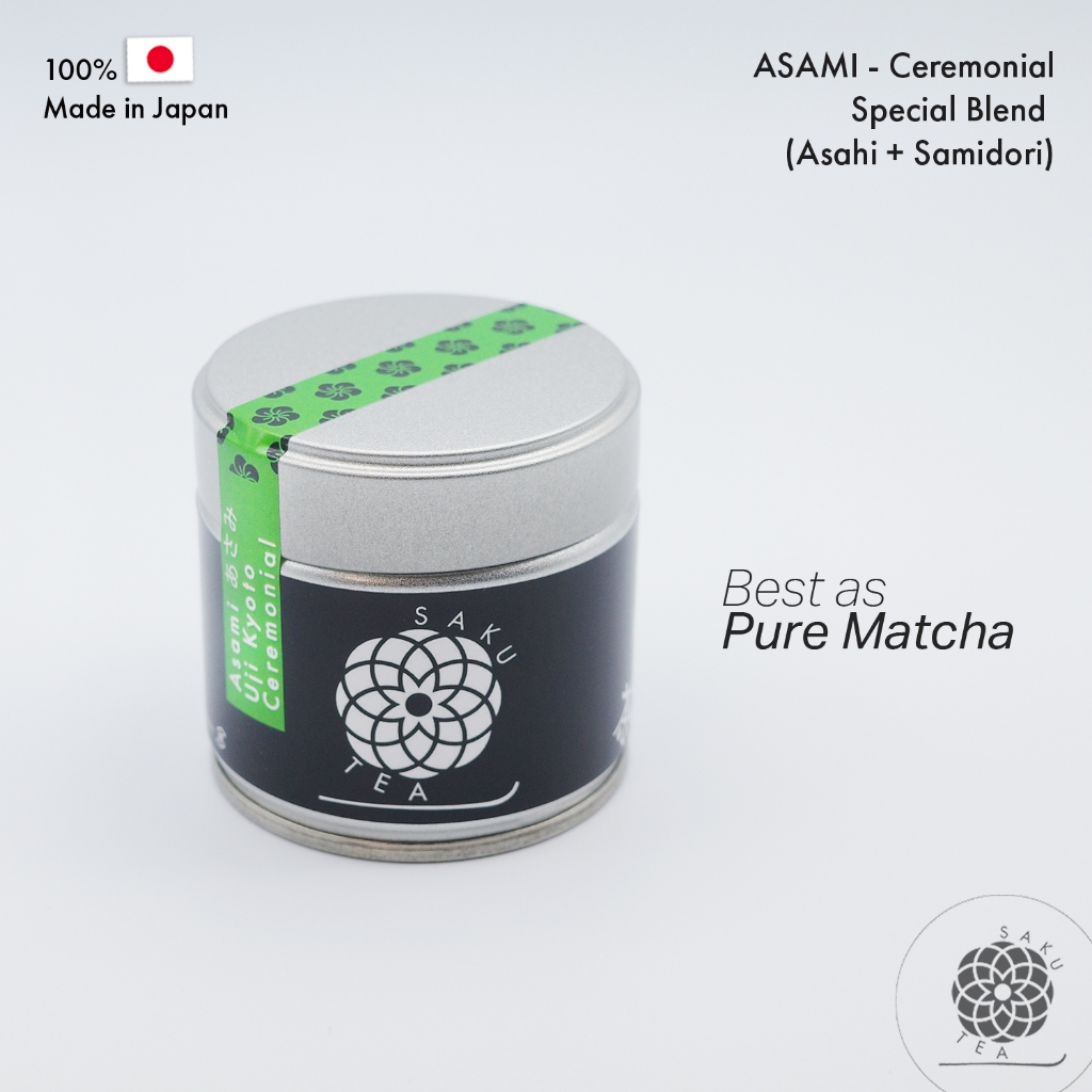 SAKU TEA 咲く茶 - ASAMI あさみ 30g. Ceremonial Matcha มัทฉะเบลนด์ 2 สายพันธุ์ ASAHI+SAMIDORI มัทฉะเกรดพิธี