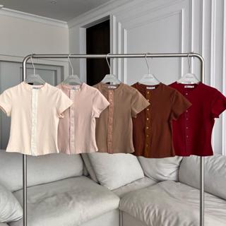 PTเสื้อยืดแต่งกระดุมหน้า PROMTHONG (กระดุมใช้งานได้จริง)