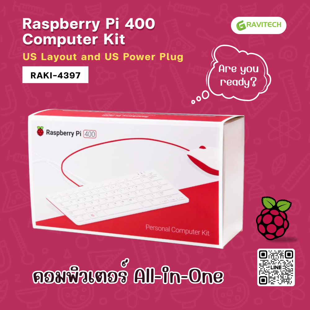 [Gravitech] Raspberry Pi 400 Computer Kit - US Layout and US Power Plug [RAKI-4397]