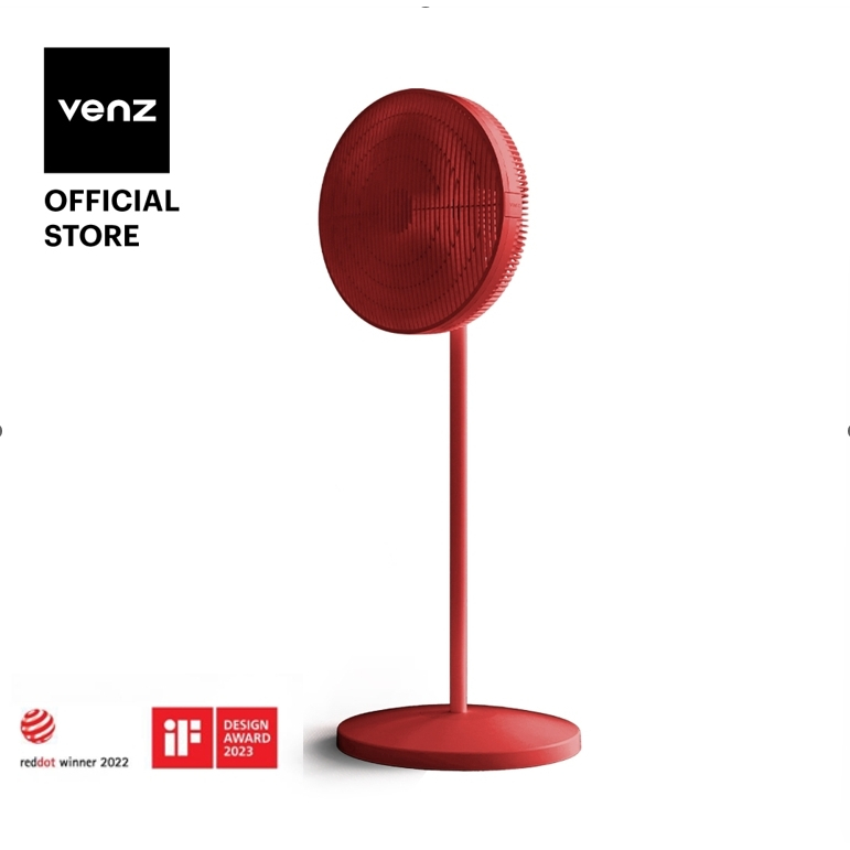 Venz เวนซ์ พัดลมแต่งบ้านมินิมอล รุ่น Linear 16 นิ้ว ตั้งพื้น รุ่น Legacy Red ( สีแดง )