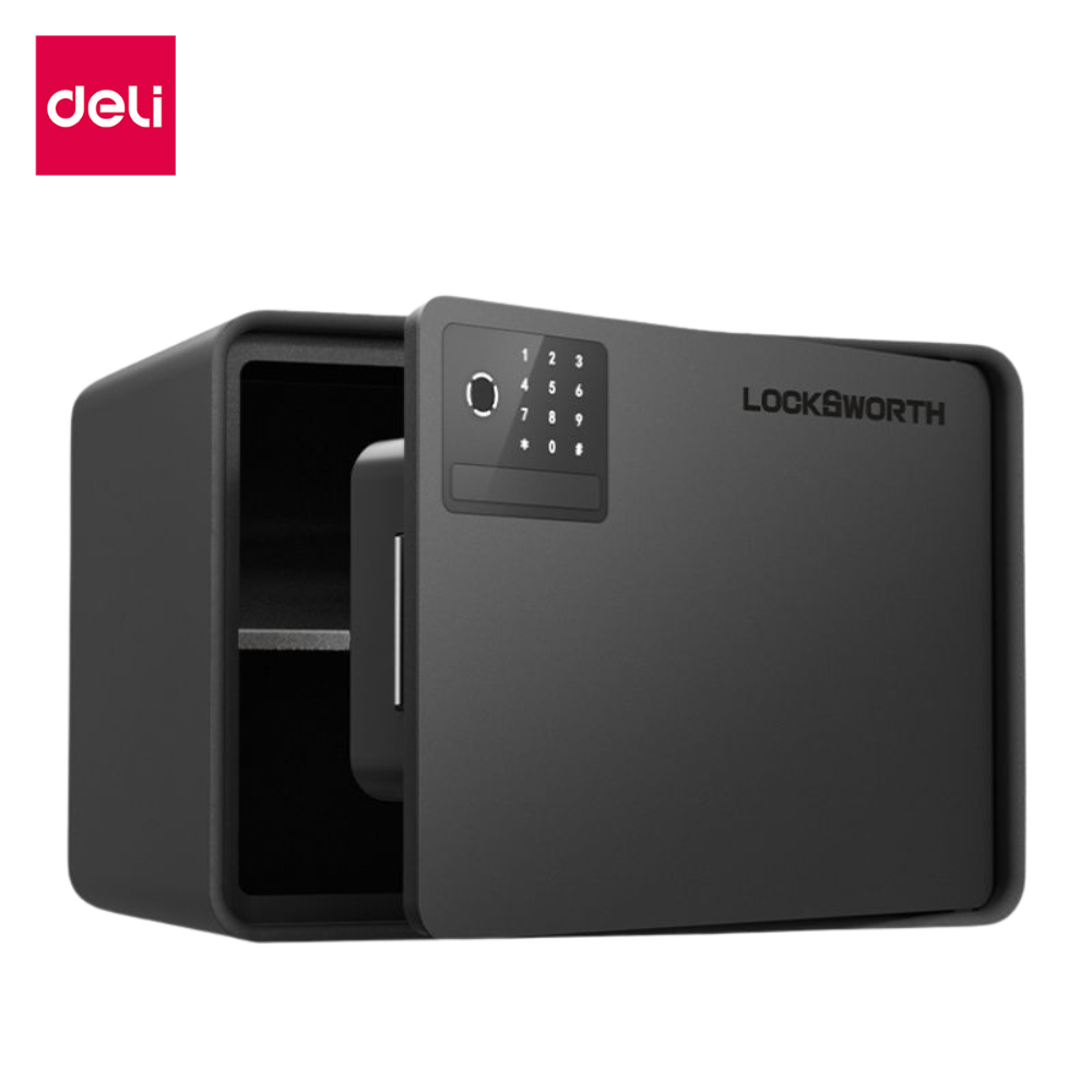 Deli ตู้เซฟ ตู้เซฟนิรภัย ระบบล็อครหัส ประตูอัตโนมัติ ขนาดเล็กกะทัดรัด สะดวกใช้งานง่าย Safe Box