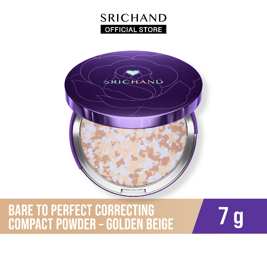 SRICHAND แบร์ ทู เพอร์เฟคท์ คอร์เรคติ้ง คอมแพค พาวเดอร์ โกลเด้น เบจ  Bare to Perfect Correcting Powder Golden Beige 7g