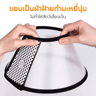 ปลอกคอกันเลีย ปลอกคอสัตว์เลี้ยง คอลล่าแมว คอลล่าสุนัข Collar ป้องกันการเลียแผล ปรับขนาดได้ มีหลายขนาดให้เลือก