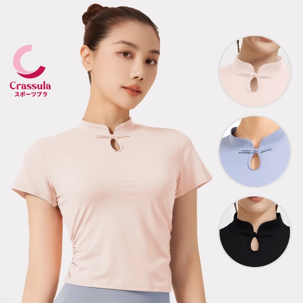 Crassula แท้ เสื้อออกกำลังกาย เสื้อแขนสั้น  จีนโมเดิร์น Chinese Modern Style ใส่สบาย เคลื่อนไหวคล่องตัว