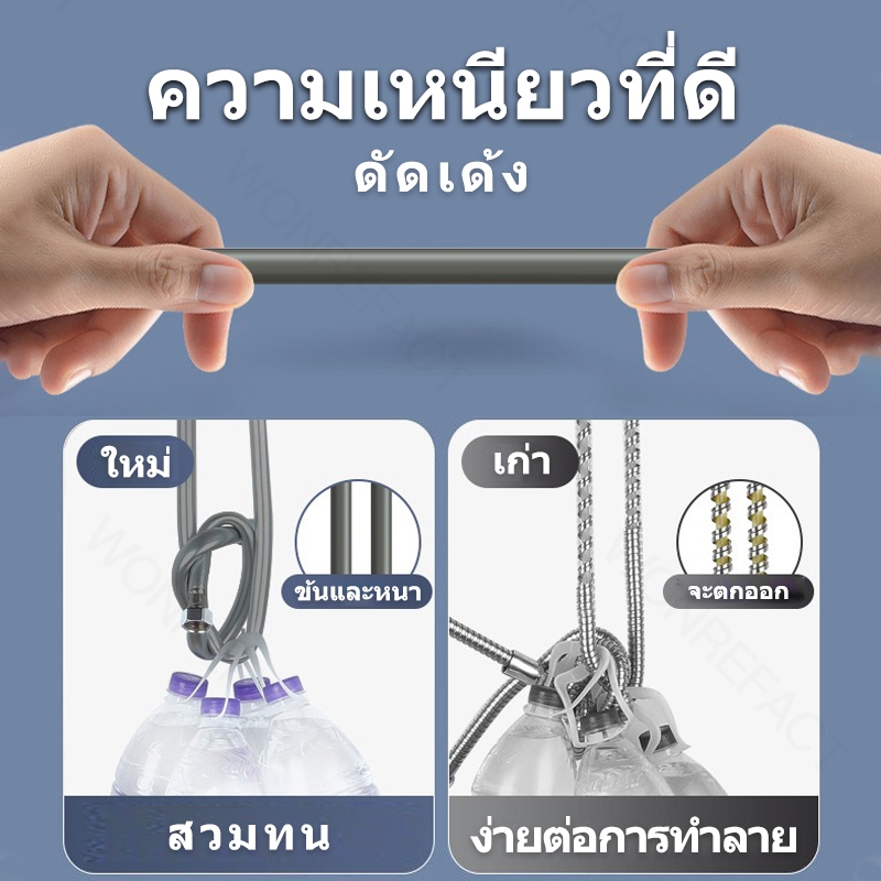 สายฝักบัว สายฉีดชำระ สายยางยืดหยุ่น ป้องกันการพันกัน 1.5 m/2m/2.5m สายฝักบัวซิลิโคน ท่อน้ำร้อนกันระเบิด - รูปที่ 2