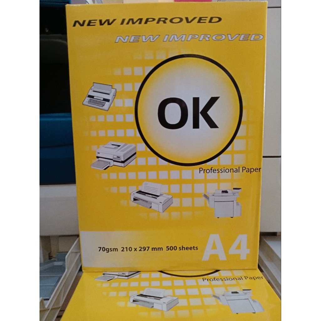(1รีม)กระดาษ A4 70 แกรม  ยี่ห้อ ok 500 แผ่น/รีม