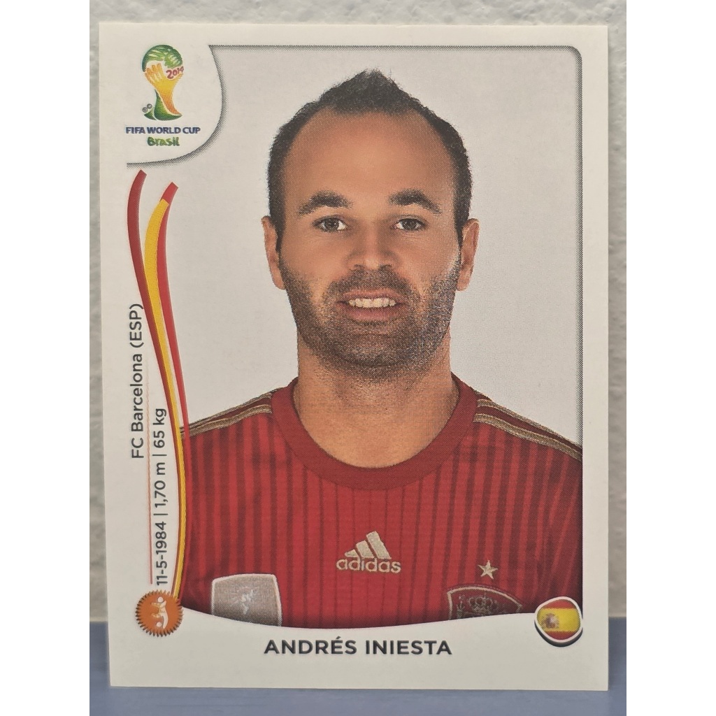 การ์ดสติ๊กเกอร์ฟุตบอล Andres Iniesta ของแท้100% ภาพถ่ายจากสินค้าจริง