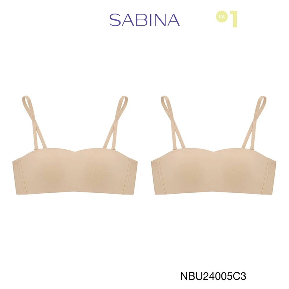 [Online Exclusive] Sabina Pretty Perfect (Set 2 ชิ้น) Level 1 ไร้ตะเข็บ ไร้โครง รหัส NBU24005C3 - สีเนื้อเข้ม