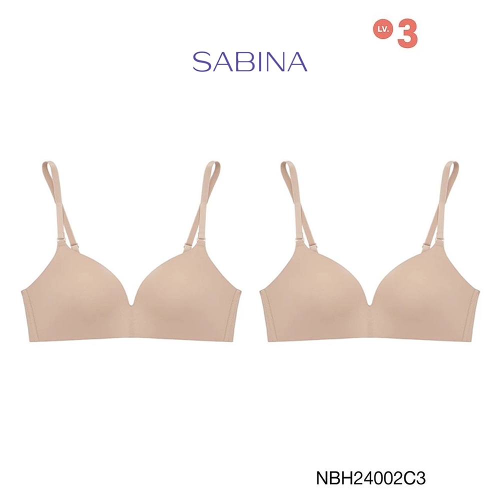 Sabina ซาบีน่า เสื้อชั้นใน (Set 2 ชิ้น)[Online Exclusive] Soft Doomm Level 3 ไร้โครง รหัส NBH24002C3 - สีเนื้อเข้ม