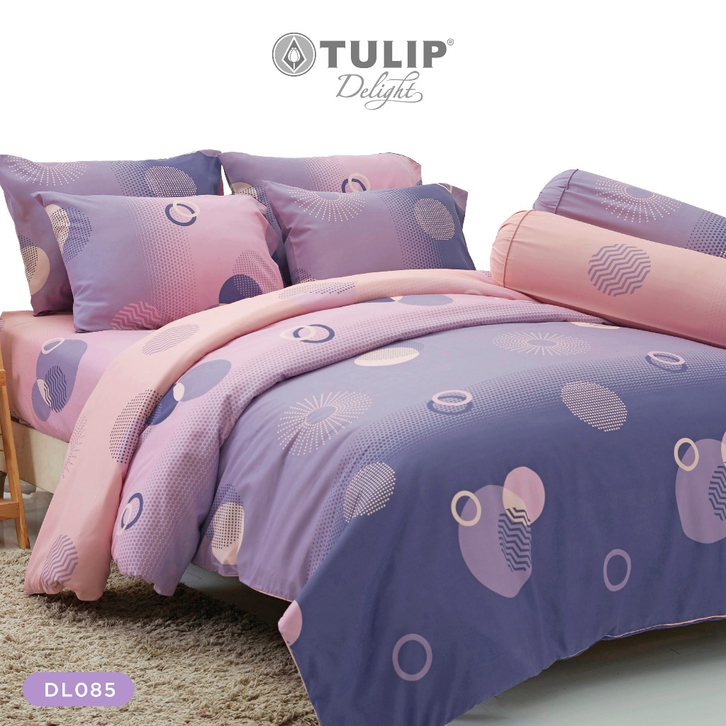 TULIP Delight พิมพ์ลาย DL085 ลายเรขาคณิต สีหวานละมุน ชุดผ้าปูที่นอน ผ้าปูที่นอน ผ้าห่มนวม สัมผัสนุ่ม