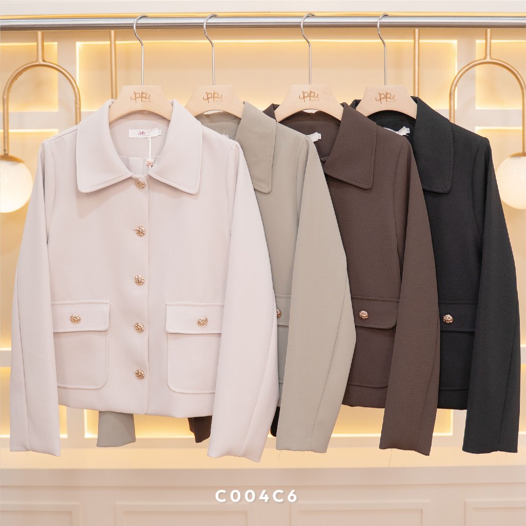 POI เสื้อสูทแขนยาวแต่งกระดุมทอง รุ่น Espresso C004C6 มีให้เลือก 4 สี