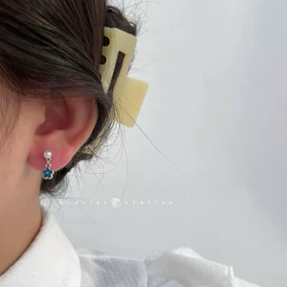 ✿ ต่างหูดอกไม้ตุ้งติ้ง; ต่างหูดอกไม้สีเงิน, ต่างหูดอกไม้สีน้ำเงิน