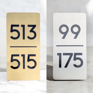 ป้ายบ้านเลขที่สแตนเลสฉลุตัวเลข แนวตั้ง ขนาด 10x20 ซม. และ 20…