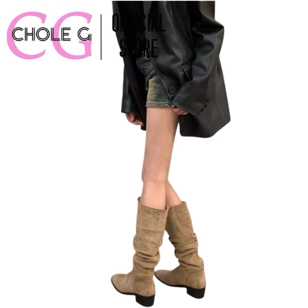 Chole G: Be Girl B Korea Boots ไซส์37-43รองเท้าบูทยาว หัวแหลม กำมะหยี่ส้นสูง 6.5cm(SH0216) - รูปที่ 5