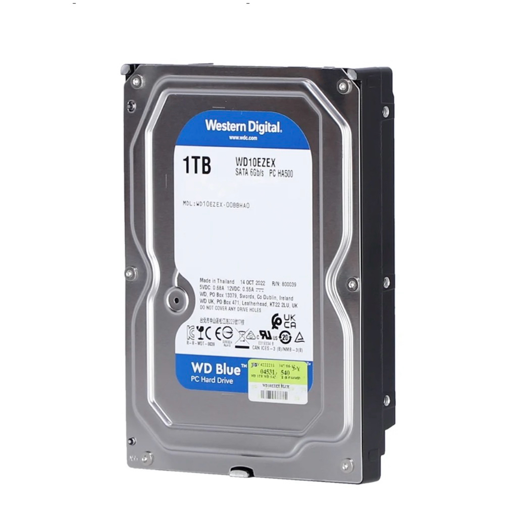 ฮาร์ดิสก์ 1 TB 3.5 INCH HDD (ฮาร์ดดิสก์ 3.5 นิ้ว) WD BLUE - 7200RPM SATA3 (WD10EZEX)