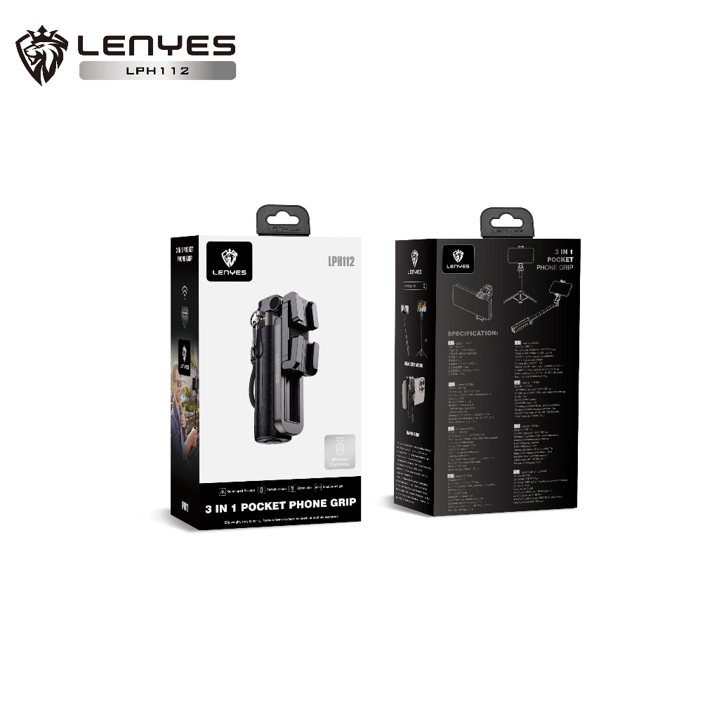 ไม้เซลฟี่ Lenyes LPH112 3-in-1 พร้อมรีโมท Bluetooth ขาตั้งแบบยืดหดได้