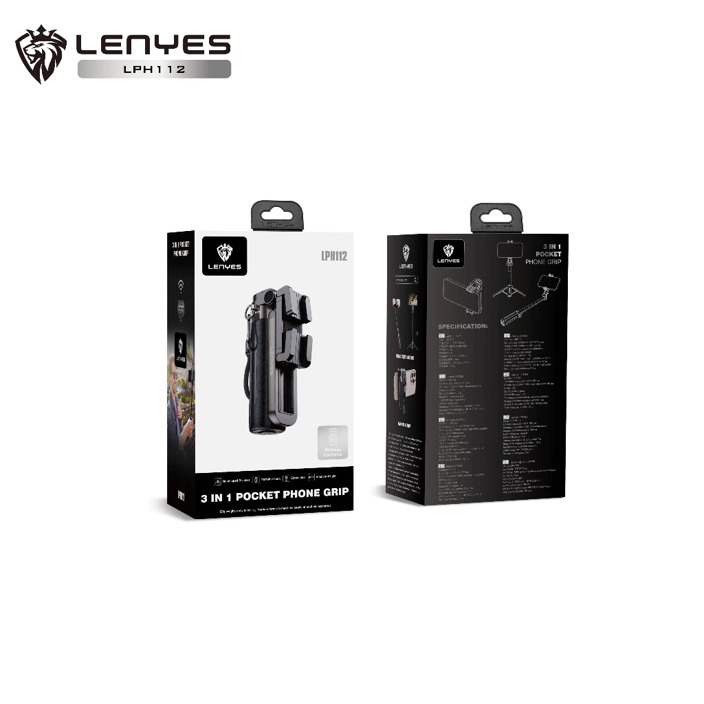 ไม้เซลฟี่ Lenyes LPH112 3-in-1 พร้อมรีโมท Bluetooth ขาตั้งแบบยืดหดได้