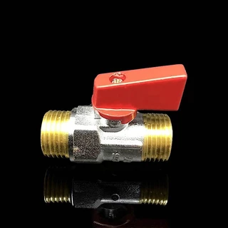 สต๊อปวาล์ว 2 ทาง มินิบอลวาล์ว ขนาด 4 หุน (1/2") mini ball valve ทองเหลือง แข็งแรง ทนทาน