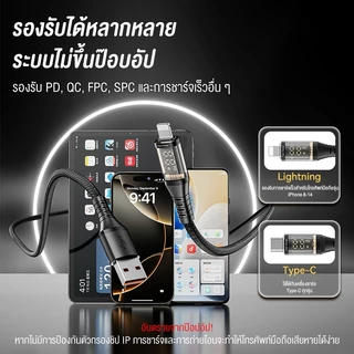 KIVEE สายชาร์จ ชาร์จเร็ว 66W Type c สายชาร์จคุณภาพสูง พร้อมจอแสดงผลดิจิทัล ใช้สำหรับ i15 i16 i7-i14