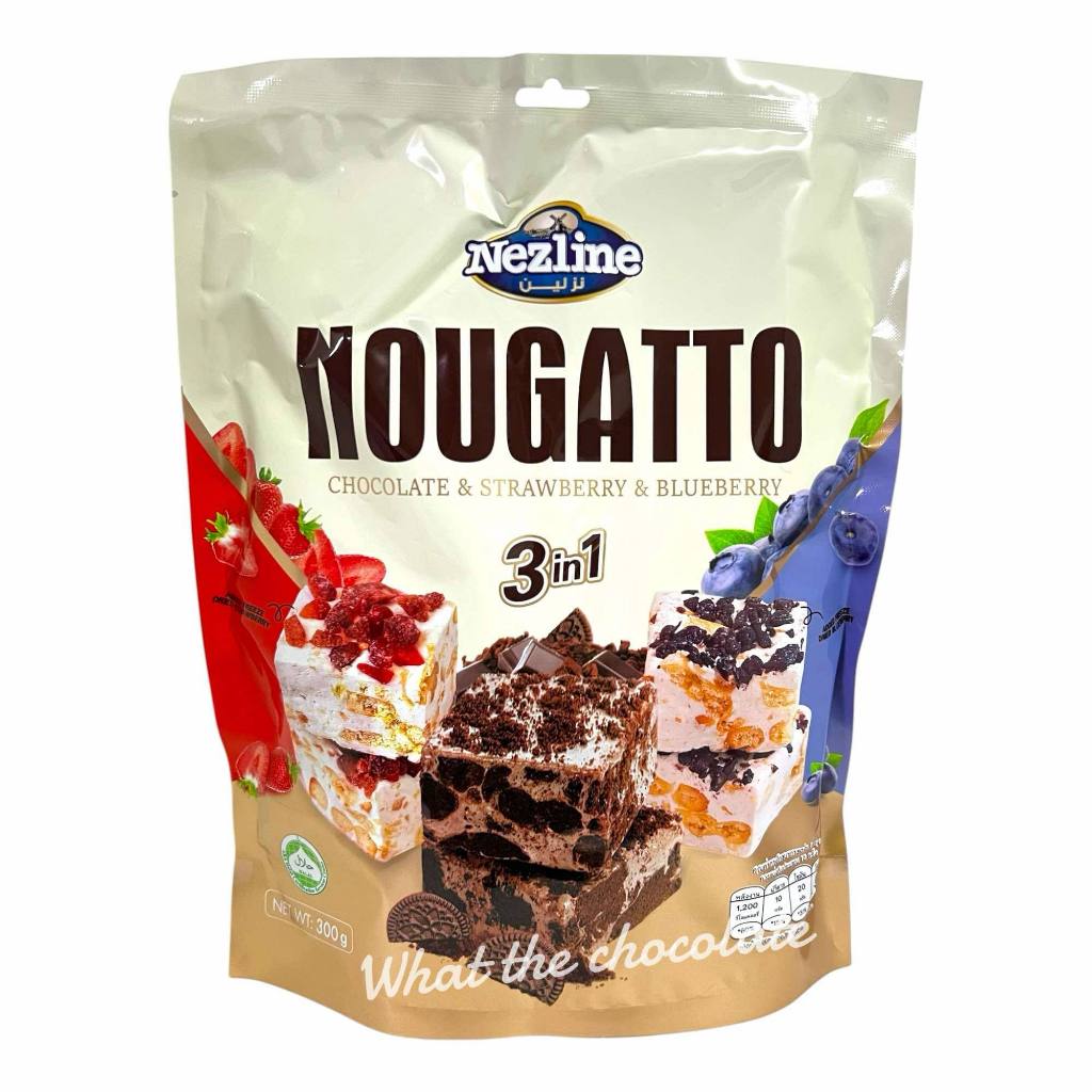 Nougatto ขนมนูกัตรวมรส 3 in 1 (strawberry,blueberry,chocolate)