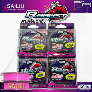 สายเอ็นตกกุ้ง NOEBI ROBUST สีชมพู,สีส้ม ยาว 30เมตร/ม้วน จมน้ำได้ดี กุ้งไม่ระแวง (มีสินค้าพร้อมส่งในไทย)