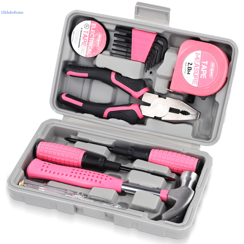 ถูกที่สุด 13Pcs Pink Household Diy Tool Kit For Women Upgrade The 6 Inch Wire Cutter Small Mini DIY Repair Gift🔥🔥🔥