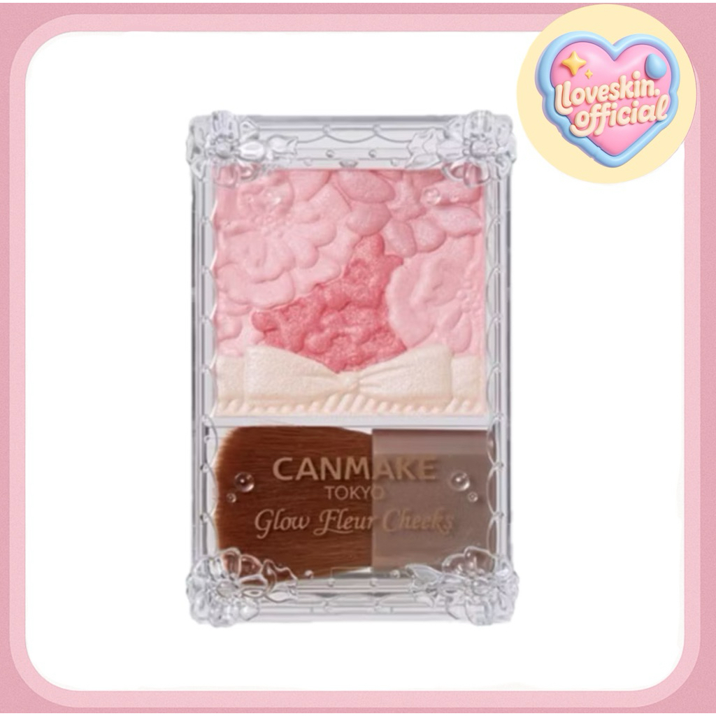 สี16พร้อมส่ง (กดในไลฟ์เหลือ249฿)CANMAKE Glow Fleur Cheeks บลัชออนเนื้อฝุ่นโปร่งแสง และ Blend Type