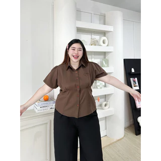 [ T26 ] เสื้อคอปก แต่งปักหัวใจโบว์ ผ้าเปเป้ สาวอวบ lanastore ❌ไม่ต้องเผื่อไซส์นะคะ❌